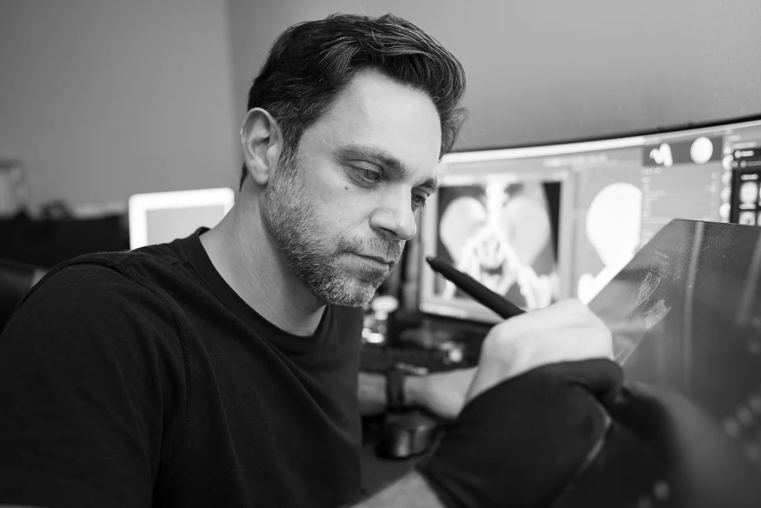 Nick Shaheen, MD, reviewing prostate MRI cases at his workstation